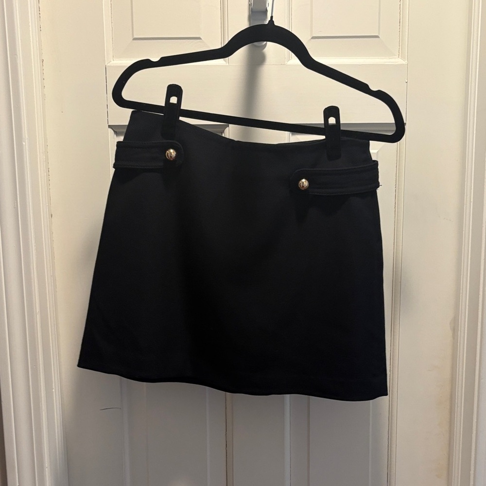 H&M Black Mini Skirt with Button Accents